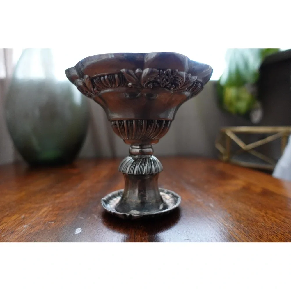 Godinger Silver Candlestick Holder Ornate Floral Embossed Elegant Home‎ Decor